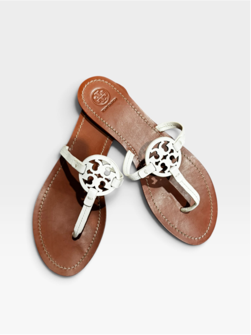 Tory Burch MinMiller Sandals Size 11 Brown and White
